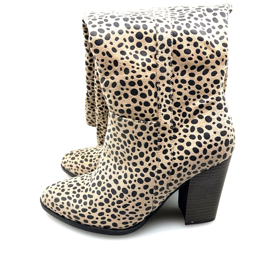 NWOB Journee Kyllie Wide Calf Boots Color:Light Brown/Black Cheetah Print 7.5WC - Picture 5 of 13